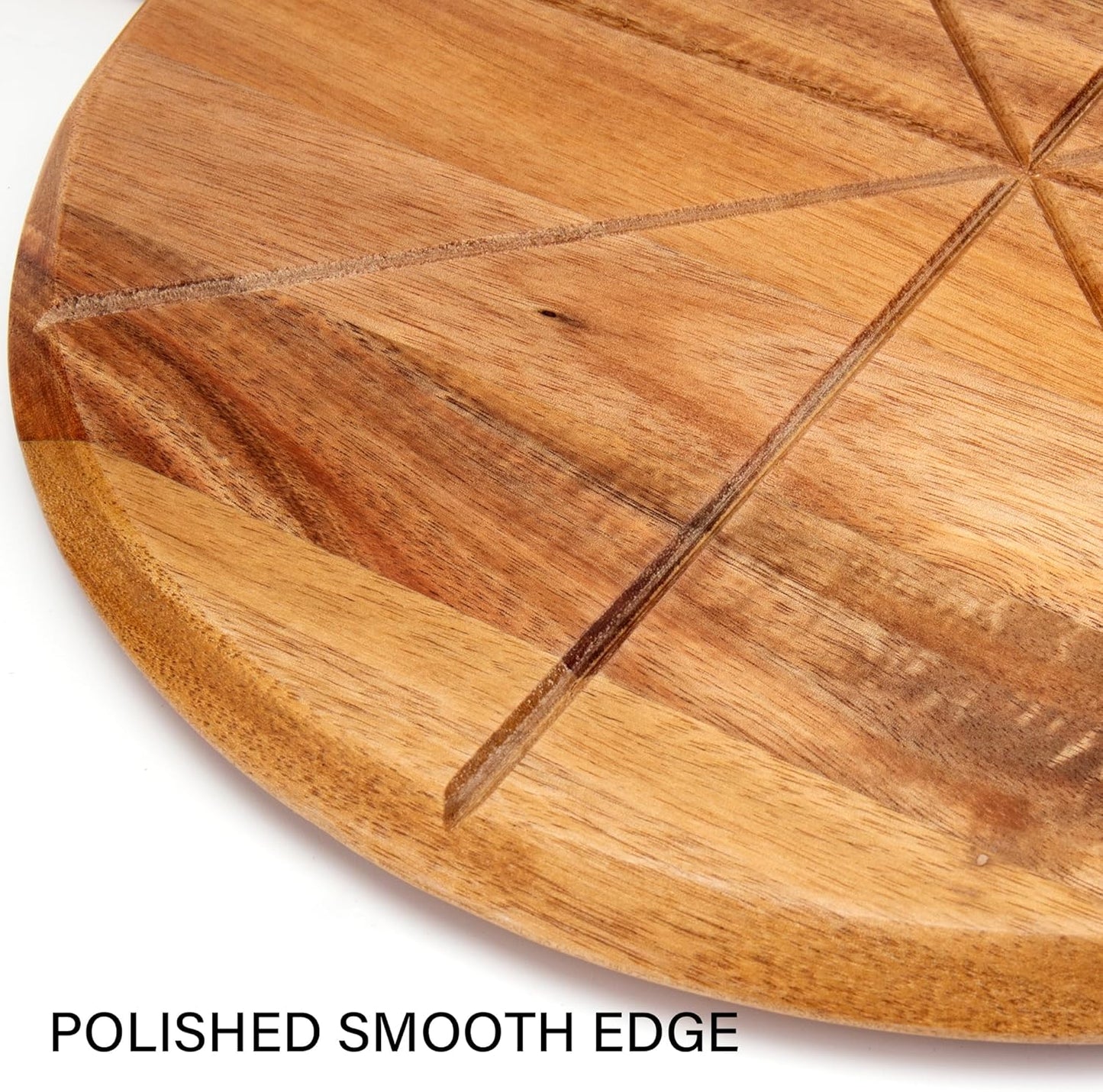 Acacia Wood Pizza Peel, 12 inch Pizza Cutting Board Set with Pizza Cutter and Server, Wooden Pizza Paddle Pizza Chopping Board with Handle for Homemade Pizza, Baking, Cutting Vegetable, Cheese