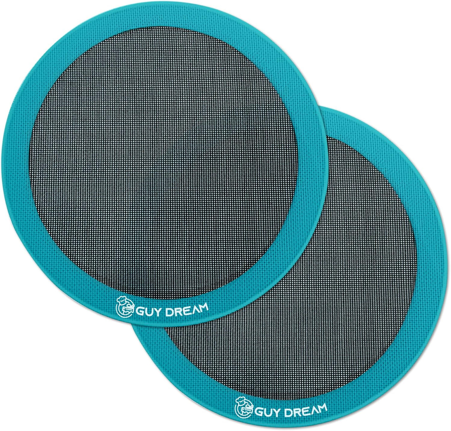 GUYDREMAT 12IN Silicone Perforated Baking Mats - Non-Stick and Heat Resistant Up to 480F, Reusable Round Mats for Baking Pizza, Bread, and Pastries, Oven Safe, Perfect for Crispy and Even Cooking