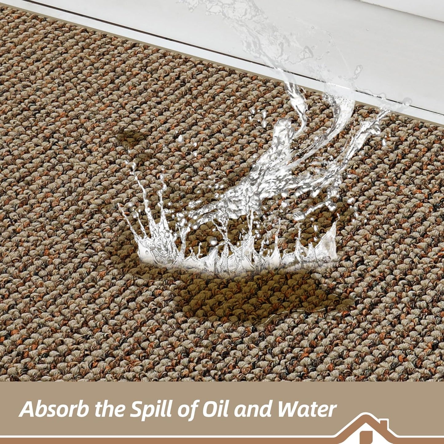 BEQHAUSE Kitchen Rugs 24"x36", Non-Slip Kitchen Mats for Floor, Super Absorbent and Stain Resistant Kitchen Rugs, Machine Washable Rugs for Kitchen, Hallway, Laundry & Sink, Taupe