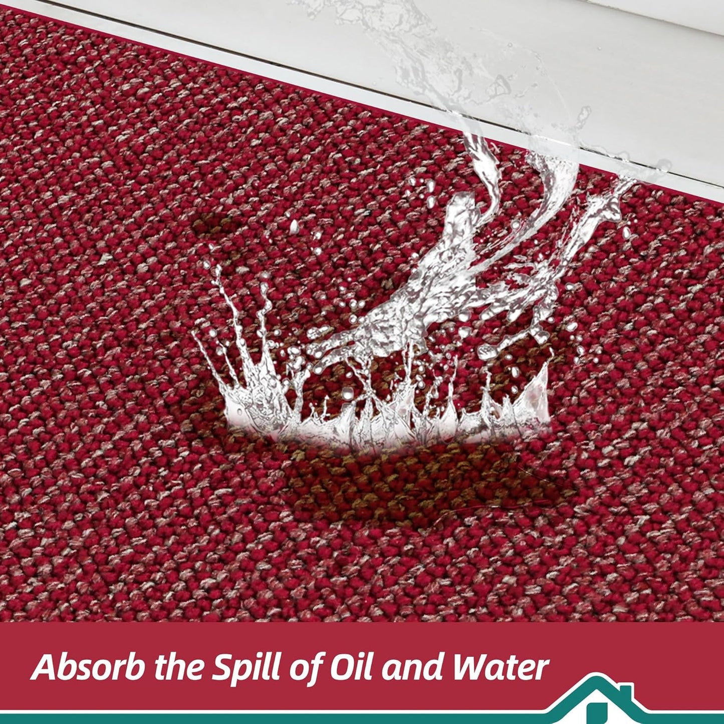 BEQHAUSE Kitchen Rugs 20"x32", Non-Slip Kitchen Mats for Floor, Super Absorbent and Stain Resistant Kitchen Rugs, Machine Washable Rugs for Kitchen, Hallway, Laundry & Sink, Red