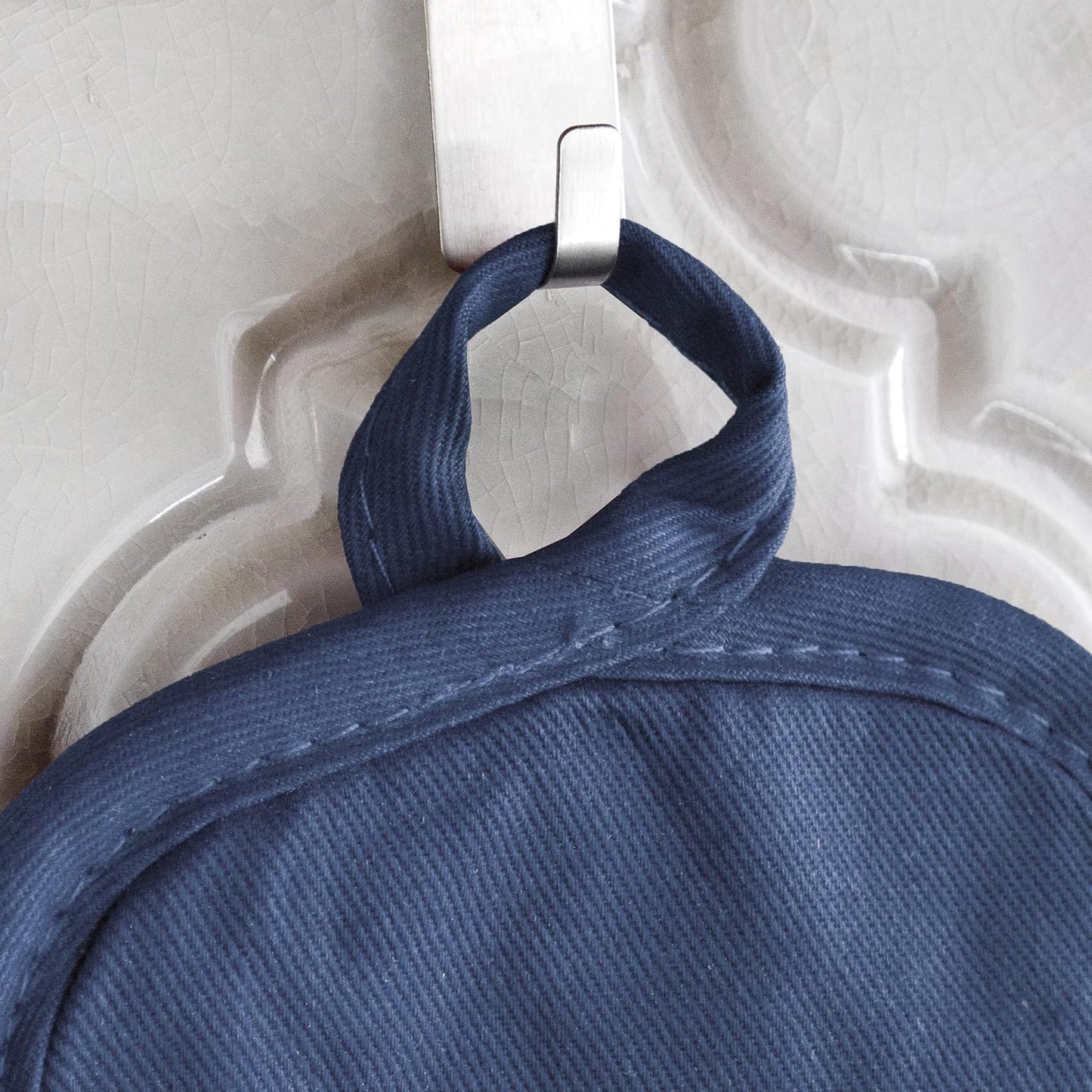 Ritz Premium Pot Holders & Heating Pads (4-Pack), 8.5" x 5.5", Heat Resistant, 100% Cotton Terry-Looped Pocket, for Kitchen and Barbeque, Federal Blue