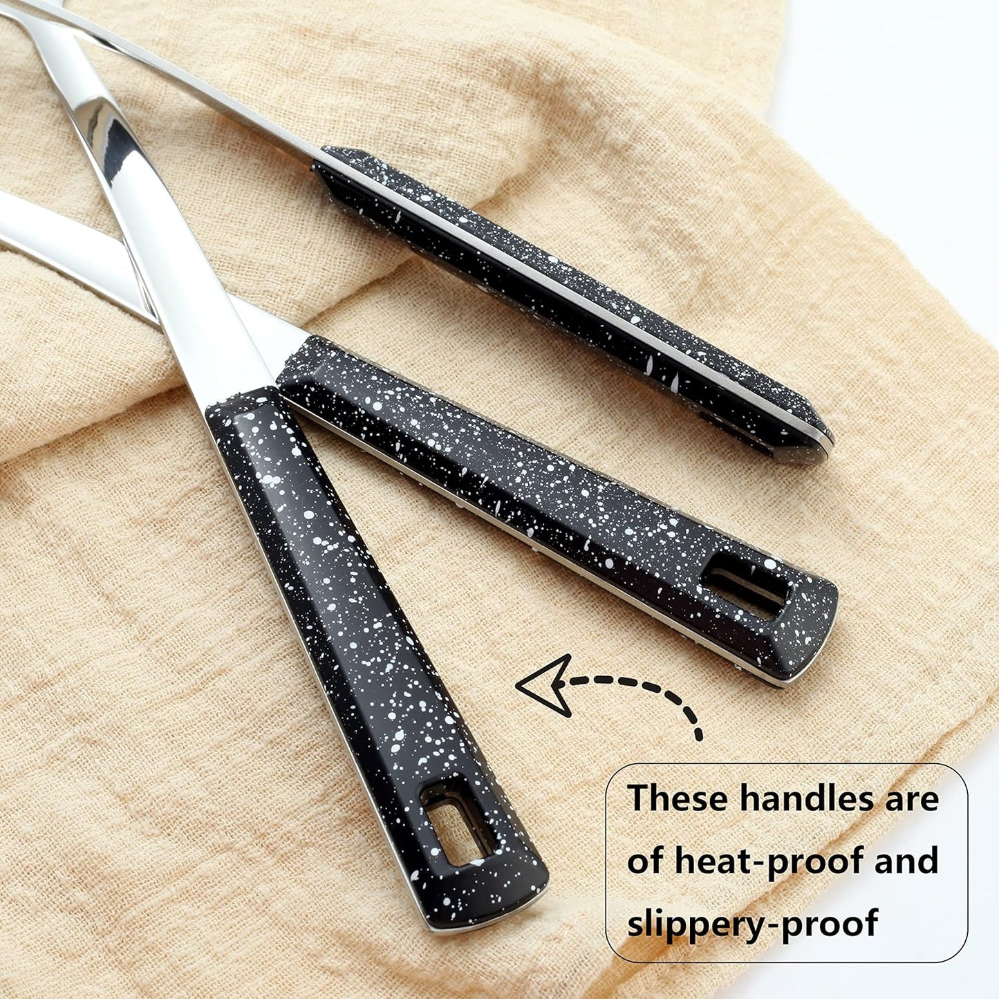 3-Piece,Stainless Steel Serving Spoon Set with Slotted Spoon, Serving Spoon and Perforated Spoon, soup ladle,kitchen cooking utensils set