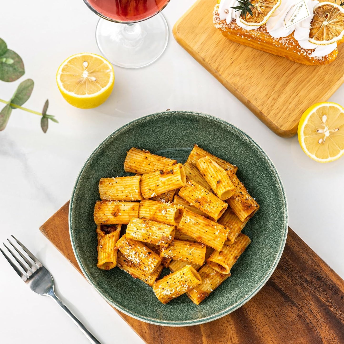 AmorArc 8.5'' Large Ceramic Pasta Bowls Set, 36oz Stoneware Bowls Set of 4 for Kitchen, Reavtive Glaze Bowls-Microwave, Dishwasher Safe for Pasta,Salad,Oatmeal -Jade Green