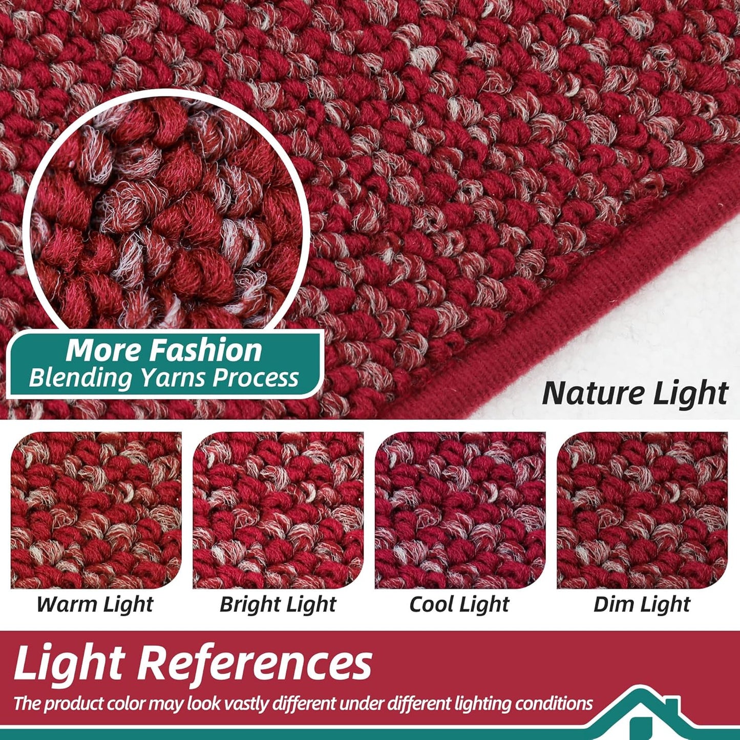 BEQHAUSE Kitchen Rugs 32"x48", Non-Slip Kitchen Mats for Floor, Super Absorbent and Stain Resistant Kitchen Rugs, Machine Washable Rugs for Kitchen, Hallway, Laundry & Sink, Red