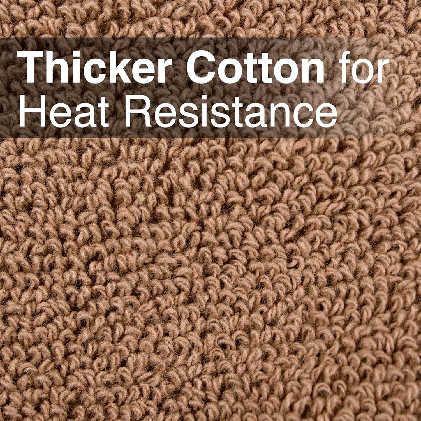 RITZ Terry Pocket Mitt & Hot Pad: Unparalleled Heat Resistant, Durable 100% Cotton,Ergonomically Designed for Optimal Grip, Easy-Care Machine Washable 4-Pack, Mocha Brown